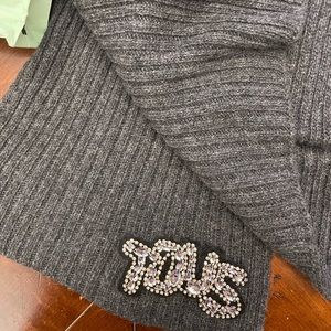 Grey knit scarf Tous with rhinestones